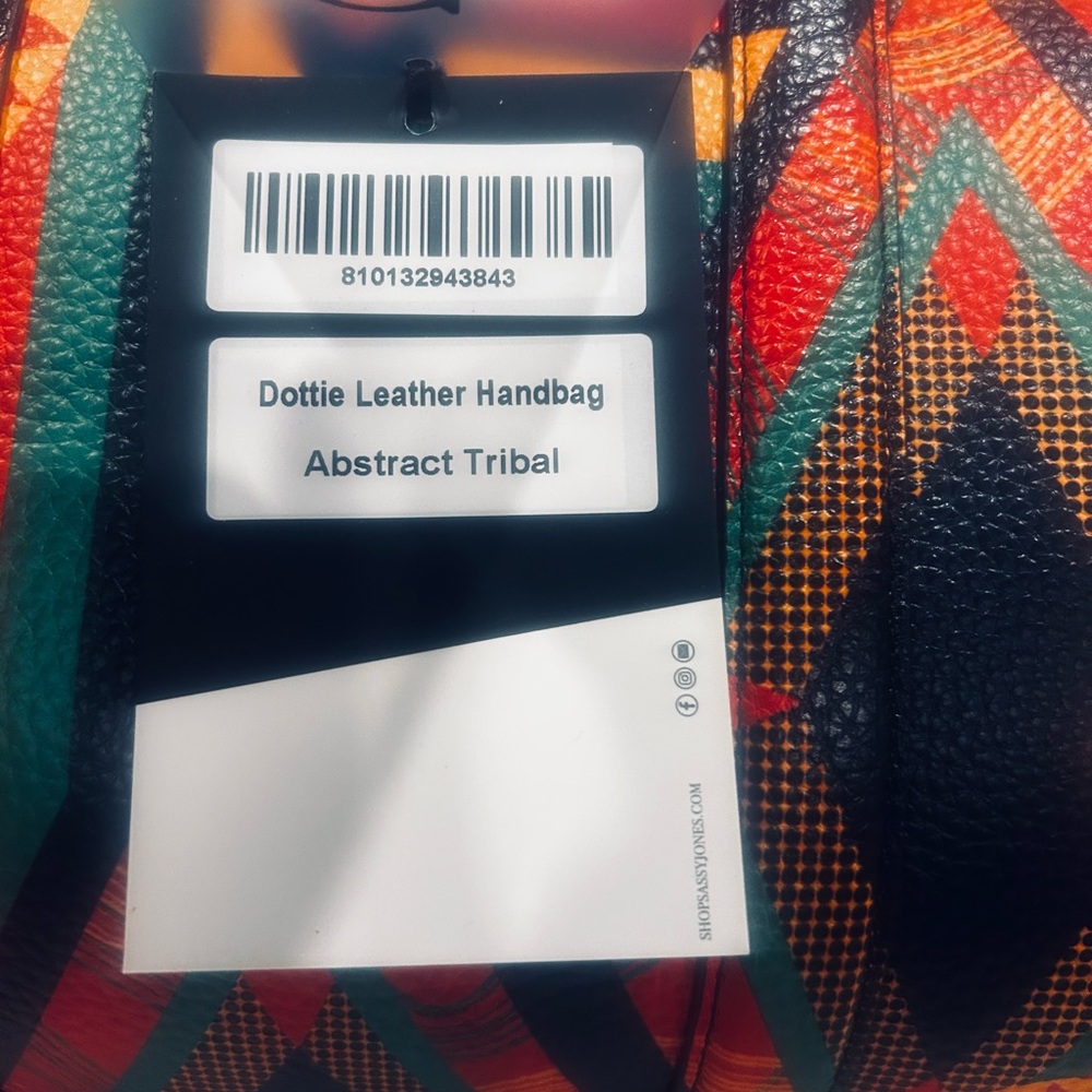Sassy Jones Dottie Leather Abstract Tribal Handbag - Picture 4 of 4
